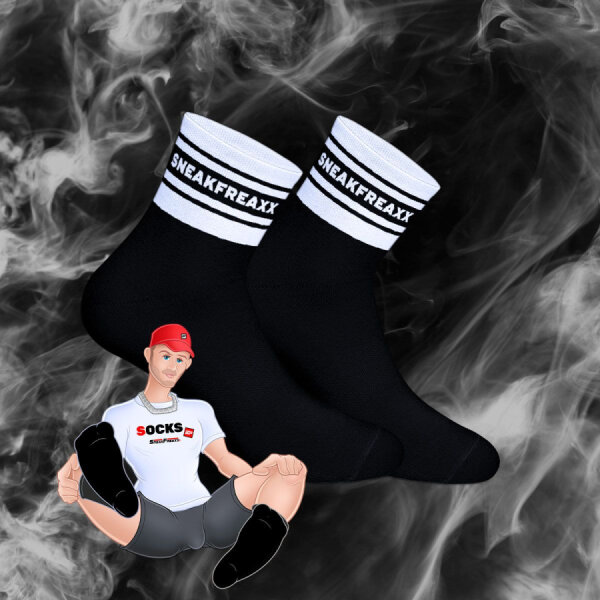 SNEAKFREAXX Niedrige Socken Black White Short Schwarz-Wei&szlig;