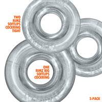 OXBALLS Lot de 3 Cockrings Rimringz Transparents