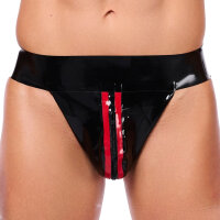 Xrub Latex-Jockstrap mit Zip Schwarz-Rot in...
