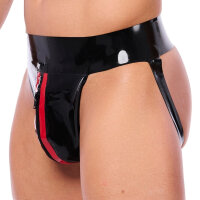 Xrub Latex-Jockstrap mit Zip Schwarz-Rot in...
