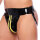 Xrub Latex-Jockstrap mit Zip Schwarz-Gelb in Gr&ouml;&szlig;e S