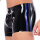 Xrub Latex Shorts mit Rei&szlig;verschluss Vorne/Hinten Schwarz-Blau in Gr&ouml;&szlig;e L
