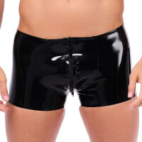 Xrub Latex Shorts Schwarz-Gelb in Gr&ouml;&szlig;e S