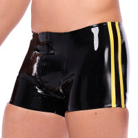 Xrub Latex Shorts Schwarz-Gelb in Gr&ouml;&szlig;e M