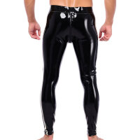 Xrub Latexhose mit Rei&szlig;verschluss vorne/hinten Schwarz-Wei&szlig; in Gr&ouml;&szlig;e S