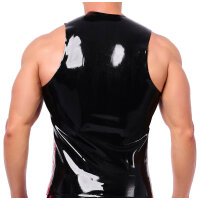Xrub Latex-Top mit Rei&szlig;verschluss Schwarz-Rot in Gr&ouml;&szlig;e XL