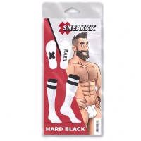 SneakXX Hard Hohe Socken Wei&szlig;-Schwarz ONE SIZE