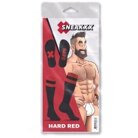 SneakXX Hard Hohe Socken Schwarz-Rot ONE SIZE