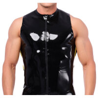 Xrub Latex-Top mit Rei&szlig;verschluss Schwarz-Gelb in...