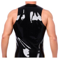 Xrub Latex-Top mit Rei&szlig;verschluss Schwarz-Gelb in Gr&ouml;&szlig;e M