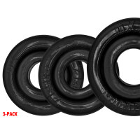 OXBALLS [SIL/TPR] RIMRINGZ Multi Size 3-Pack Cockrings Black