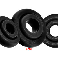 OXBALLS [SIL/TPR] RIMRINGZ Multi Size 3-Pack Cockrings Black