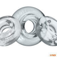 OXBALLS [SIL/TPR] RIMRINGZ Multi Size 3-Pack Cockrings Clear