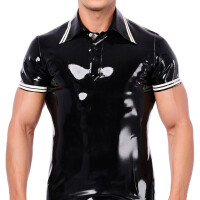 Xrub Latex-Poloshirt Schwarz-Wei&szlig; in...