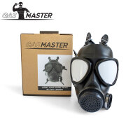 GASMASTER Armee-Gasmaske mit schwarzen Linsen