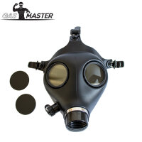 GASMASTER Alien-Gasmaske mit polarisierten Gl&auml;sern und Metall-Augenkappen