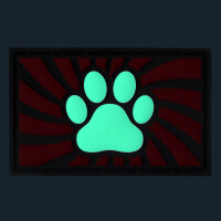 FUCK & FIST Tag Paw mit Klettverschluss Rot