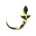 Kinky Puppy Dog Tail Plug / &Oslash; 3,1 cm x 7,5 cm Schwarz-Gelb