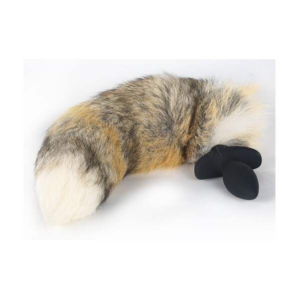 Kinky Puppy Vibrierender Plug mit Wolfsschwanz WOLFYS / &Oslash; 4 x 9 cm | Schwanz 45 cm | Fawn
