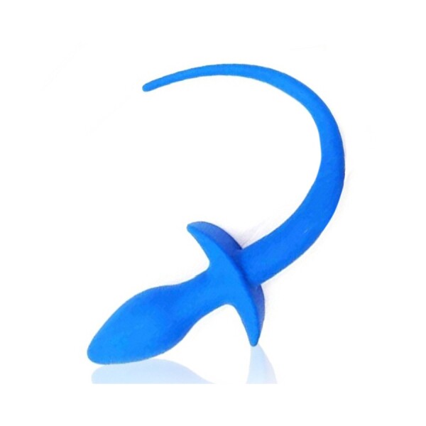 Kinky Puppy Dog Tail Plug / &Oslash; 3,1 cm x 7,5 cm Blau