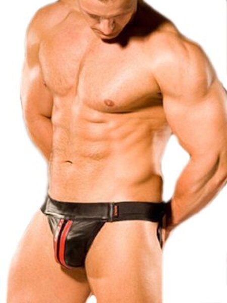 COLT Lederjocks in schwarz mit roten Code in Gr&ouml;&szlig;e S