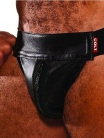 COLT Leather Zip Jock - Black in Gr&ouml;&szlig;e S