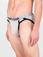 SPORT FUCKER Shortstop Brief - Grau / Schwarz in Größe L