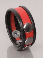 THR RED Leder Cockring - Schwarz/Rot