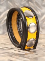 THR RED Leder Cockring - Schwarz/Gelb