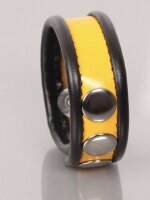THR RED Leder Cockring - Schwarz/Gelb