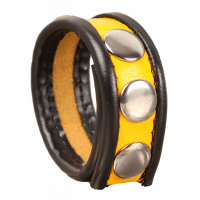 THR RED Leder Cockring - Schwarz/Gelb