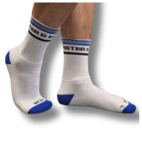 Mister B Fuck Me Socken Wei&szlig;-Blau  in...