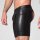 665 Leather Neoprene Open Ass Long Shorts Black in Gr&ouml;&szlig;e L