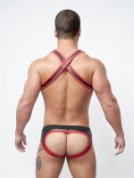 Mister B Neoprene Jock Brief Black Red in Gr&ouml;&szlig;e XS