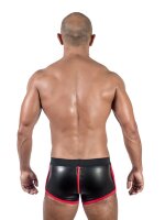 Mister B Neoprene Shorts 3 Way Full Zip Black Red in Gr&ouml;&szlig;e S