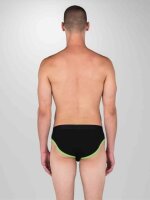 SPORT FUCKER Shortstop Brief - Schwarz / Neongrün in Größe L