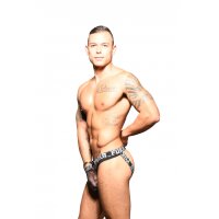 Andrew Christian Jockstrap Fukr Glam Net Schwarz-Silber inGr&ouml;&szlig;e XS