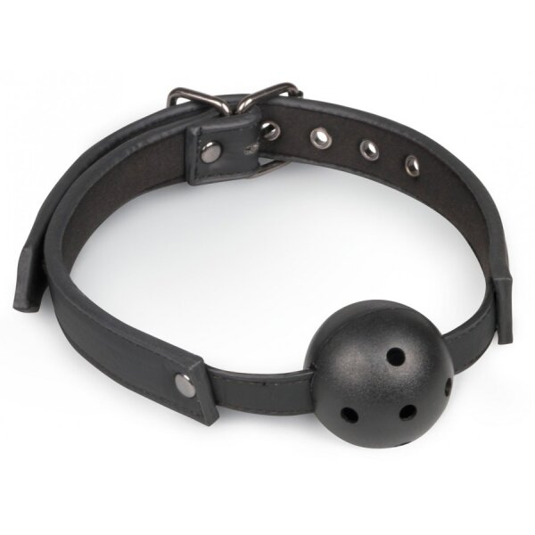 EASYTOYS Ball Gag mit schwarzer durchbohrter Kugel