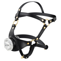 BDSMMaster Knebel mit Masturbator Eingang Mund Tranlips 30 mm