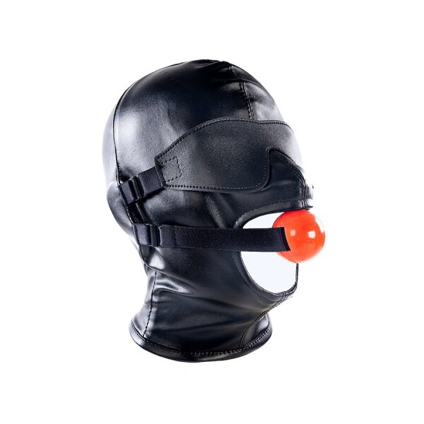 KINKGEAR SM-Kopfhaube mit Knebel und Subfull-Maske Schwarz Gr&ouml;&szlig;e M/L