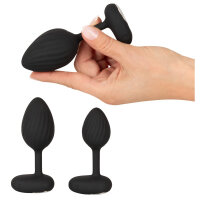 ANOS 3er-Set Vibrationsplugs Vrillass Schwarz 10 Vibrationen