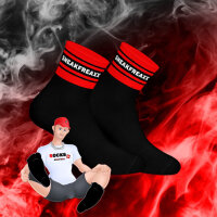 SNEAKFREAXX Niedrige Socken Black Red Short Schwarz-Rot...