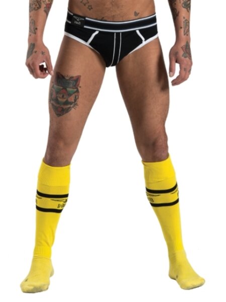 Mister B URBAN Football Socks with Pocket Yellow Gr&ouml;&szlig;e 42-46