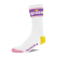Queen Wei&szlig;-Lila-Gelbe Socken