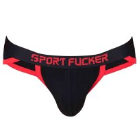 SPORT FUCKER Shortstop Brief - Schwarz / Rot in Größe S