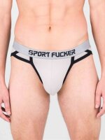 SPORT FUCKER Shortstop Brief - Grau / Schwarz in Größe S