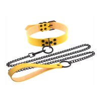 Gelbes Punk Halsband-Leine