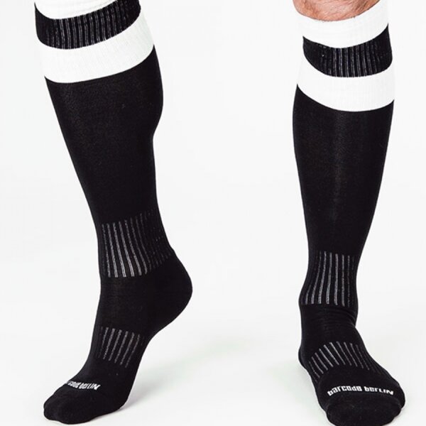 barcode Berlin Barcode Football Socks Noir Blanc Gr&ouml;&szlig;e S/M (39-42)