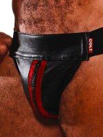 COLT Lederjocks in schwarz mit roten Code in Gr&ouml;&szlig;e M