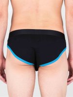 SPORT FUCKER Shortstop Brief - Schwarz / Blau in Größe XL